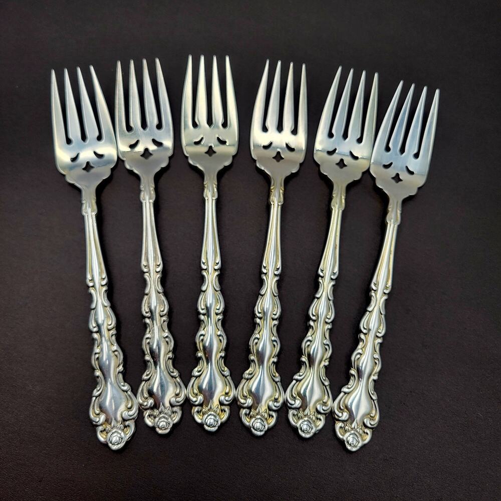 ONEIDA Community Beethoven Silverplate Baroque Salad Fork Vintage Set 6